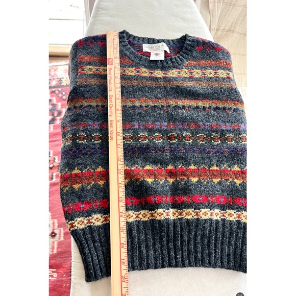 Cute VINTAGE Wool Blend Fair Isle Crew Neck Sweater - Petite S - Picture 10 of 10